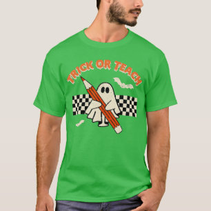 Trick or lehren lustige Lehrerin Halloween Kostüme T-Shirt