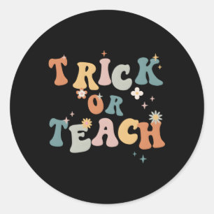 Trick or lehrer Halloween Py Runder Aufkleber
