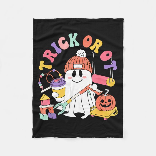 Trick Or Ot Occupational Therast Ghost Halloween W Fleecedecke (Vorderseite)