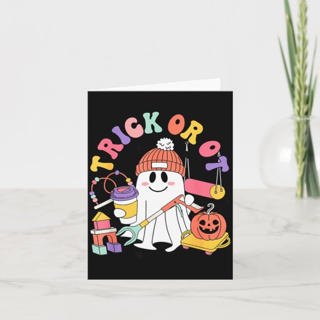 Trick Or Ot Occupational Therast Ghost Halloween W Karte (Vorderseite)