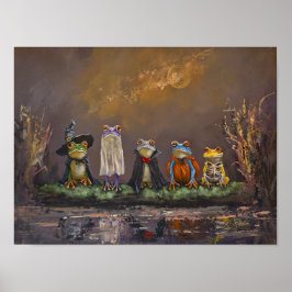 Trick or Quaken handbemaltes Halloween Poster