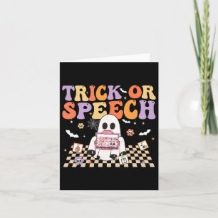 Trick or Speech Retro Slp Halloween Sprachtherapie Karte