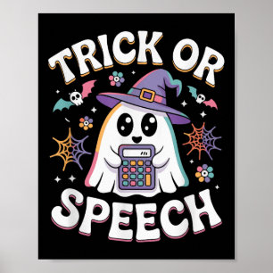 Trick or Speech Retro Slp Halloween Sprachtherapie Poster