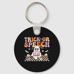 Trick or Speech Retro Slp Halloween Sprachtherapie Schlüsselanhänger