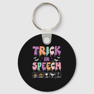 Trick Or Speech Retro Slp Halloween Sprachtherapie Schlüsselanhänger