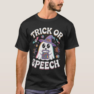 Trick or Speech Retro Slp Halloween Sprachtherapie T-Shirt