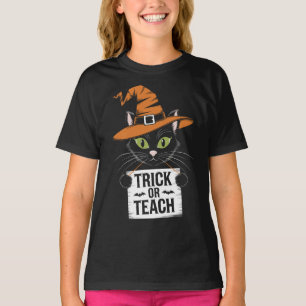 Trick Or Teach Groovy Lehrer Halloween Retro T-Shirt