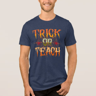 Trick Or Teach Halloween Kunstlehrer Design Tri-Blend Shirt
