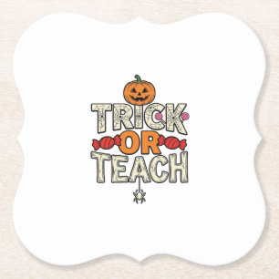 Trick Or Teach Halloween-Lehrer Vintage Vektor De Untersetzer