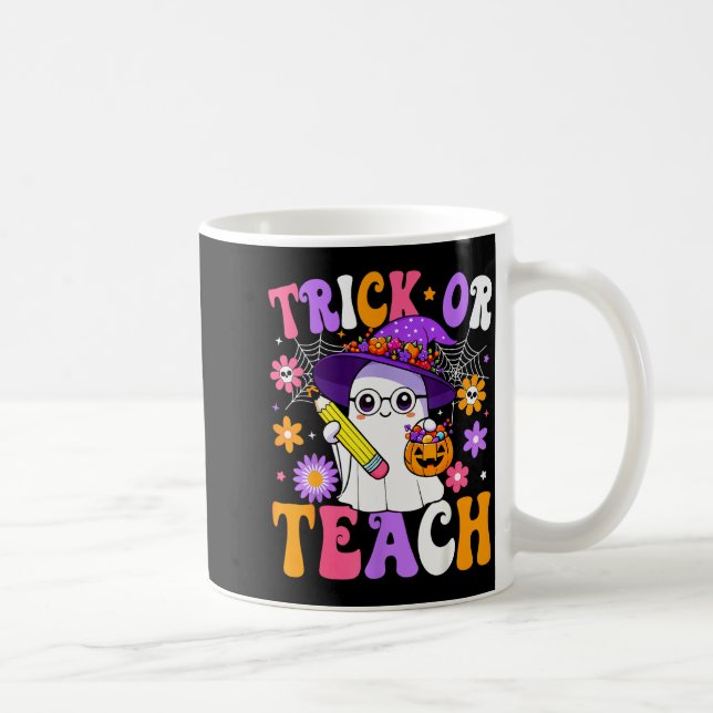 Trick Or Teach Teacher Ghost Teaching Fun Hallowee Kaffeetasse (Rechts)