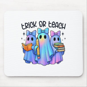 Trick or teeach Pastel Galaxy Ghost Halloween Spoo Mousepad