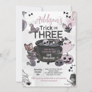 Trick or Three 3rd Birthday Halloween Einladung