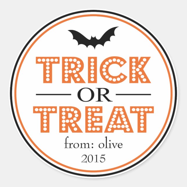 Trick or Treat Bat Gevor Sticker (schwarz / orange (Vorderseite)