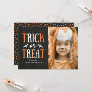 Trick or Treat Carte de Photo Halloween