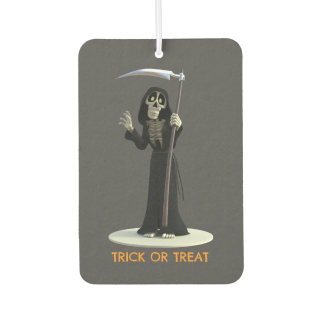 Trick or Treat. Cartoon Grim Reaper Autolufterfrischer (Vorderseite)