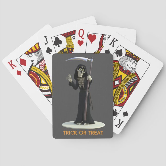 Trick or Treat. Cartoon Grim Reaper Spielkarten (Rückseite)