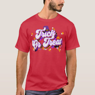 Trick or Treat Funny Halloween Mais Candy Retro Vi T-Shirt