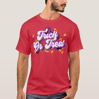 Trick or Treat Funny Halloween Mais Candy Retro Vi T-Shirt