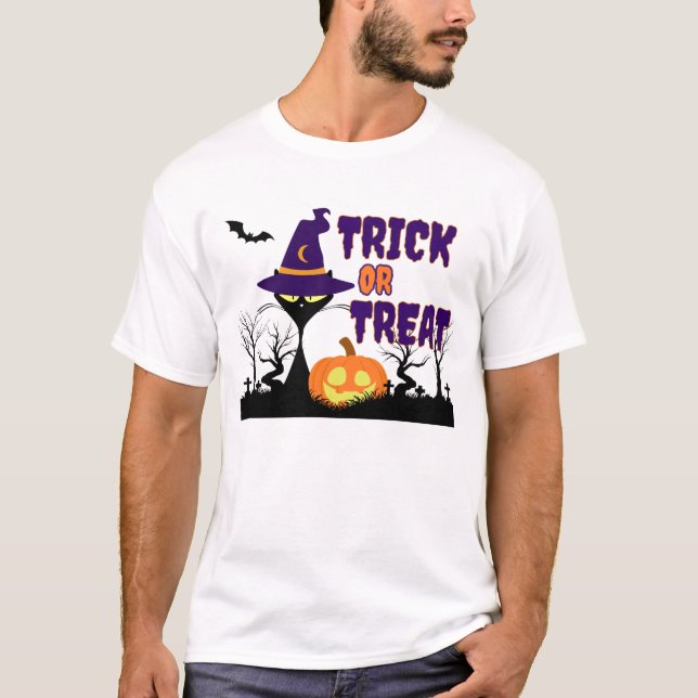 Trick or Treat - Halloween Cat - Men's T-Shirt (Devant)