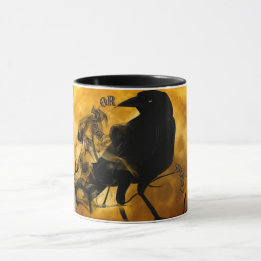 "Trick or Treat" Halloween Corneille noire Mug