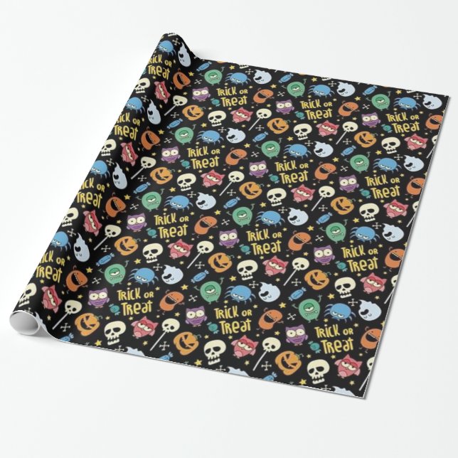 Trick or Treat Halloween-Freunde Geschenkpapier (Ungerollt)