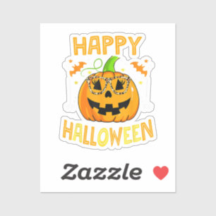 Trick or Treat Halloween Funny Pumpkin Happy Hallo Aufkleber