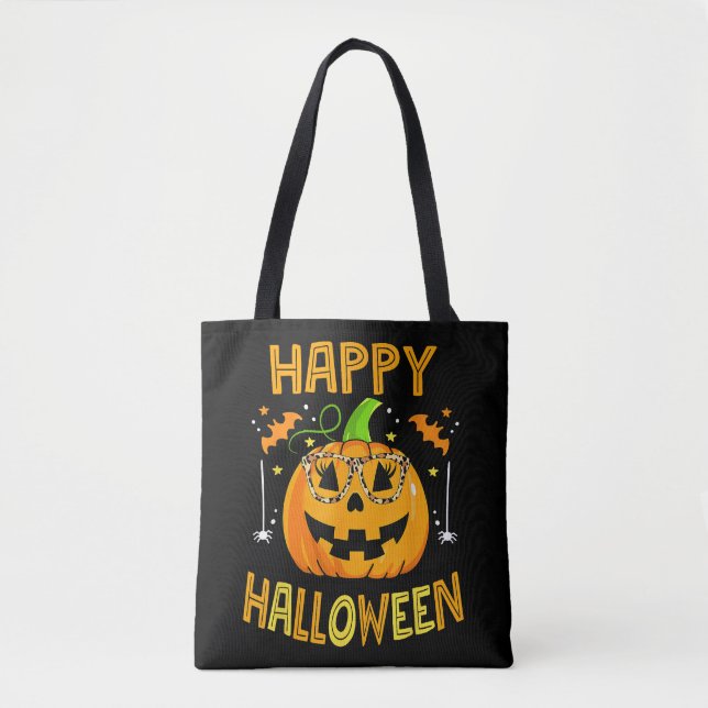 Trick or Treat Halloween Funny Pumpkin Happy Hallo Tasche (Vorderseite)