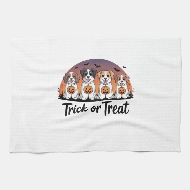 Trick or Treat Halloween Geschirrtuch (Horizontal)