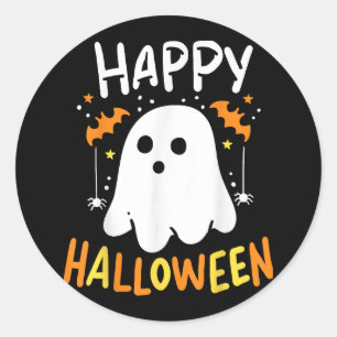 Trick or Treat Halloween Ghost Runder Aufkleber