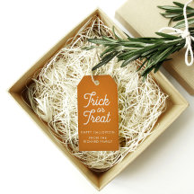 Trick or Treat Halloween Orange with White Text 