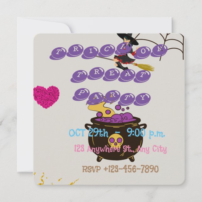Trick or Treat Halloween Party for Kids INVITATION (Devant)