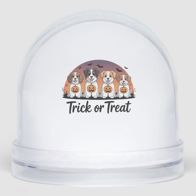 Trick or Treat Halloween Schneekugeln (Vorderseite)