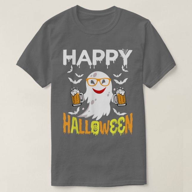 Trick or Treat Halloween Shirt Ghost Pumpkin Happy (Design vorne)