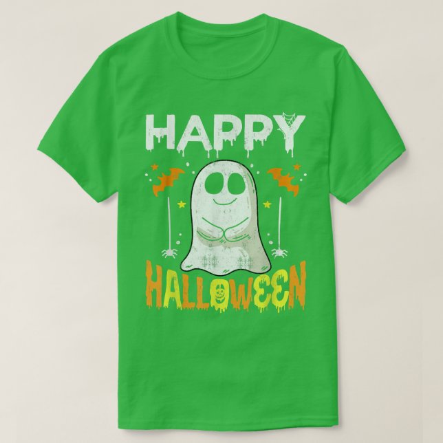 Trick or Treat Halloween Shirt Ghost Pumpkin Happy (Design vorne)