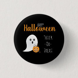 Trick or Treat Happy Halloween Ghost Spooky Button