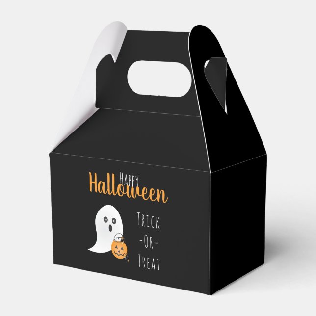 Trick or Treat Happy Halloween Ghost Spooky Geschenkschachtel (Vorderseite)