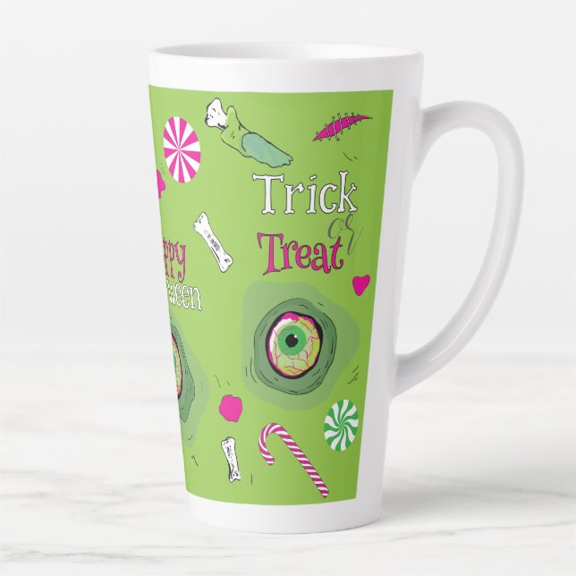 Trick or Treat Happy Halloween Sweet Death + Candy Milchtasse (Rechts)