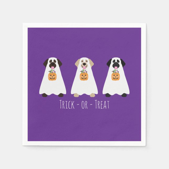 Trick or Treat Labrador Retriever Ghost Hunde Serviette (Vorderseite)
