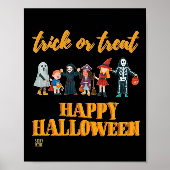"TRICK OR TREAT" lustig Poster (Vorne)