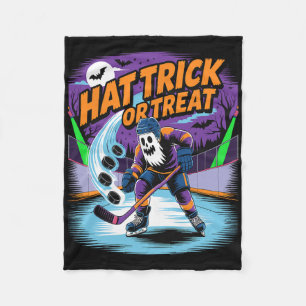 Trick or Treat Lustiger Eishockey-Geist Halloween Fleecedecke