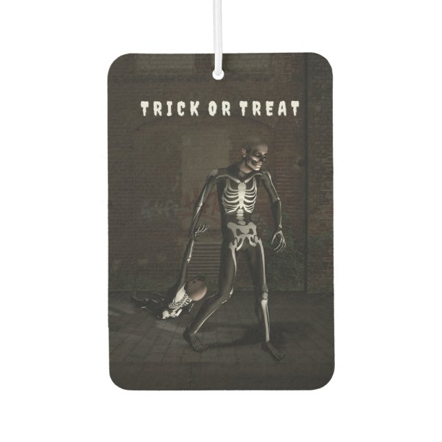 Trick or Treat. Man dressed as skeleton Autolufterfrischer (Vorderseite)