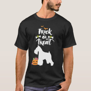 Trick or Treat Miniature Schnauzer Hund Halloween T-Shirt
