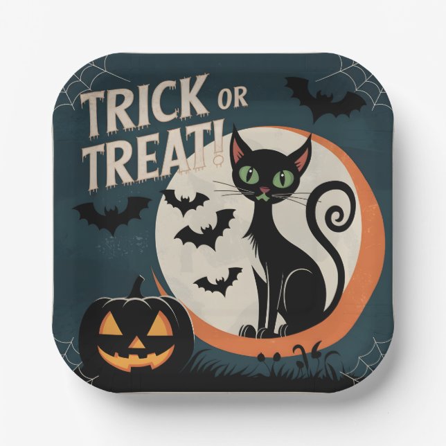 Trick or Treat Pappteller (Vorderseite)