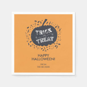Trick or Treat Pumpkin Halloween Paper Napkin Serviette