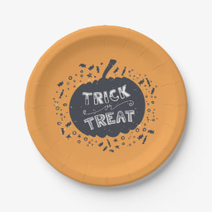 Trick or Treat Pumpkin Halloween Papierplatte Pappteller