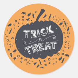 Trick or Treat Pumpkin Halloween Sticker
