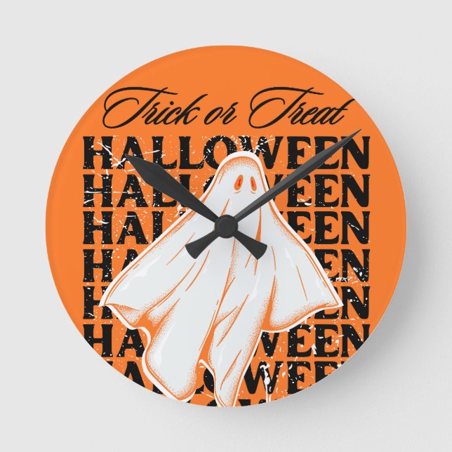 trick or treat runde wanduhr (Vorderseite)