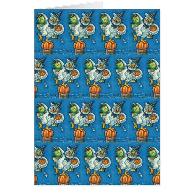 TRICK OR TREAT, SMELL MY FEET HALLOWEEN OWL CARD (Vorne)