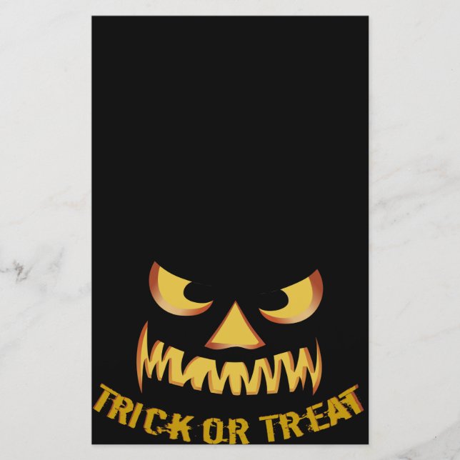 Trick or Treat with Pumpkin Face Briefpapier (Vorderseite)