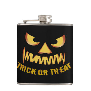 Trick or Treat with Pumpkin Face Flachmann